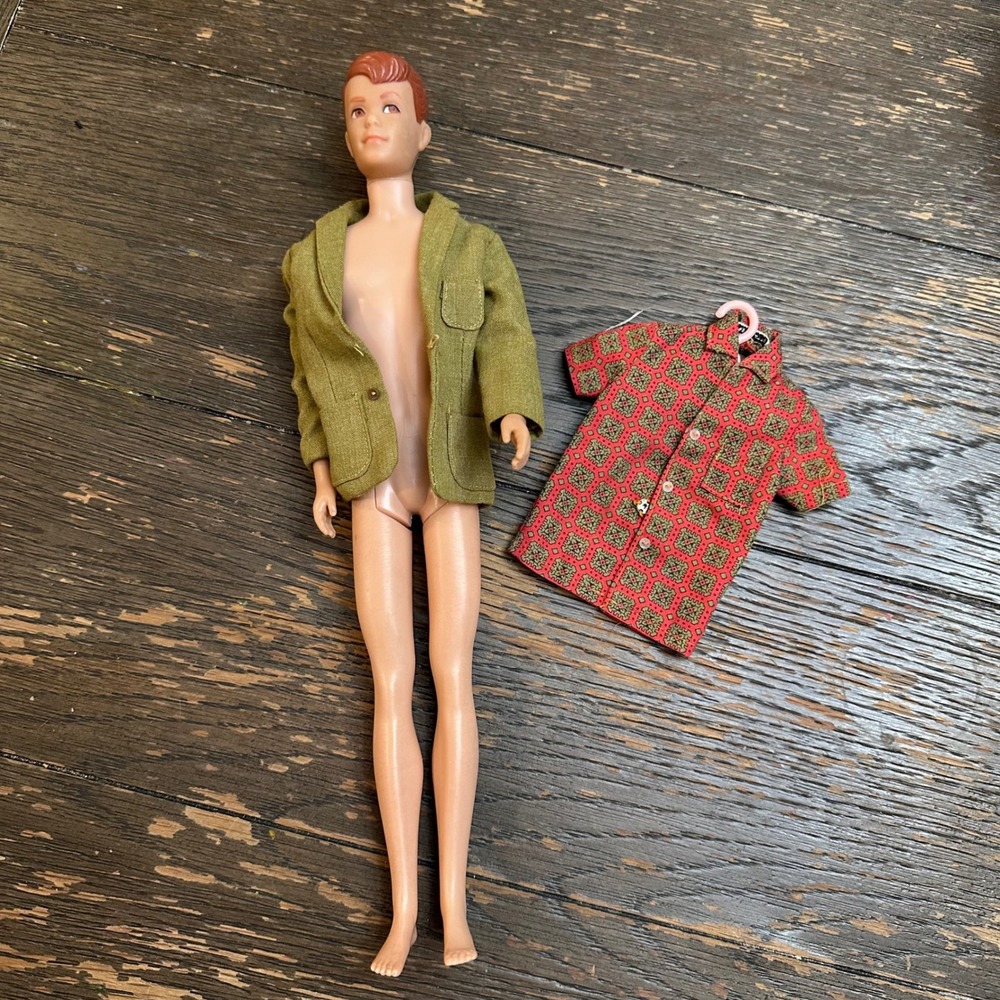 Mattel Vintage Original 1961 Flocked Hair Ken Doll Straight Leg